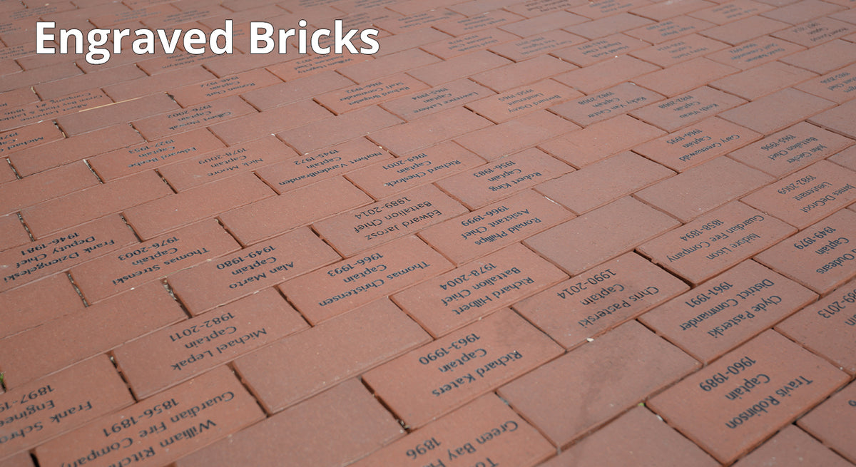 Engraved bricks for donor and memorial walkways