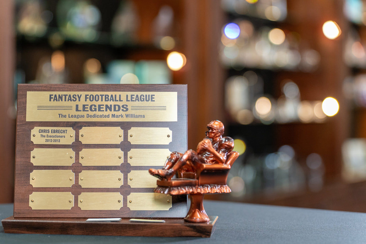 Fantasy Football Trophies, personalized by Global Recognition