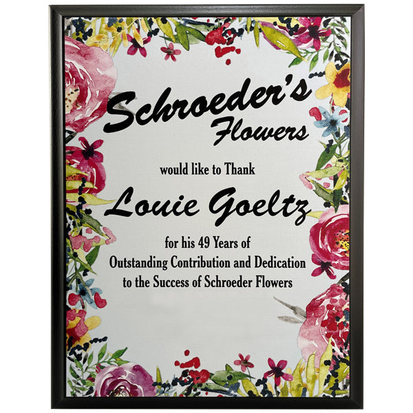 Ebony Plaque with Full Color Digital Imprint, 7x9