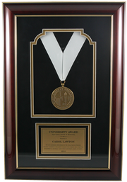 Mahogany Framed Plaque, Triple Mat, Medallion Award