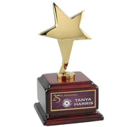 Star Performer Gold Star On Rosewood Base with Personalized Plate| Global Recognition Inc