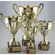 Gold Twist Metal Trophy Cup on Marble Base