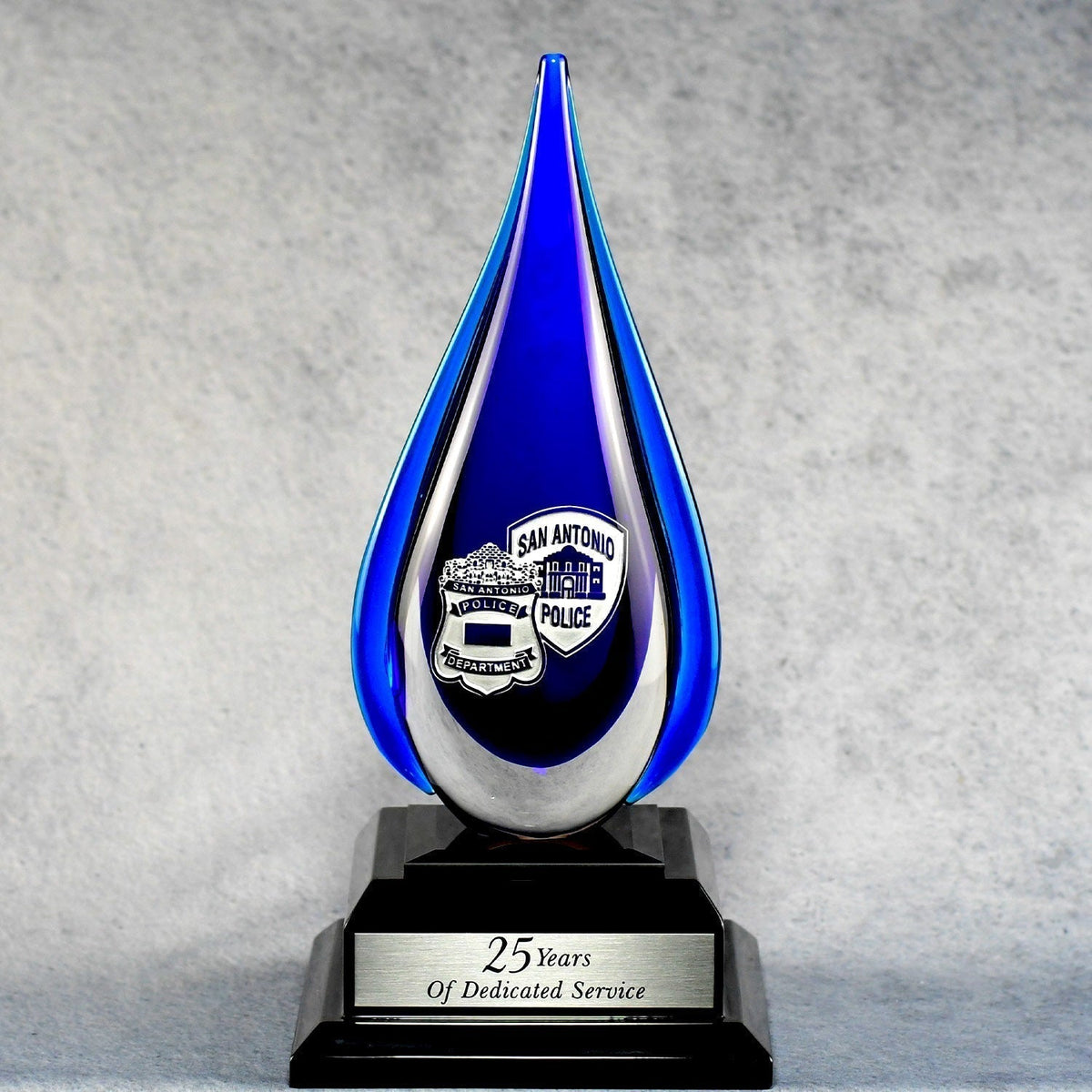 Blue Crystal Teardrop | Global Recognition Inc