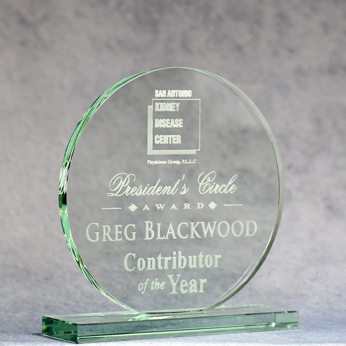 Jade Glass Circle | Global Recognition Inc