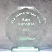 Jade Glass Multi-Faceted Octagon