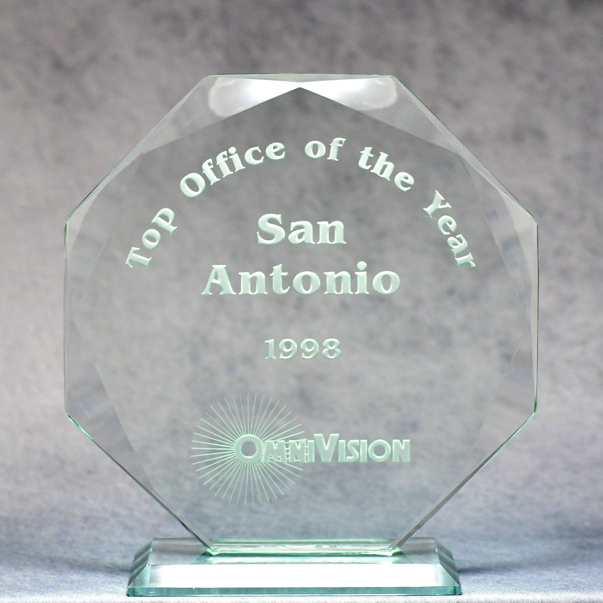 Jade Glass Multi-Faceted Octagon