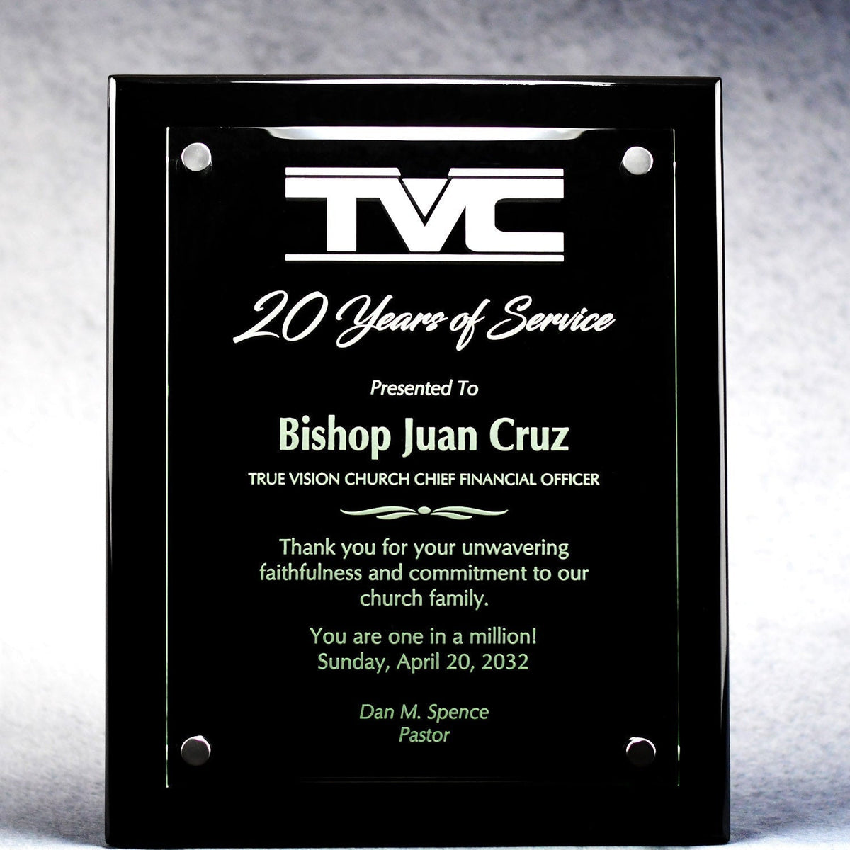 Canterbury Plaque With Stand-Out Ebony, 8x10