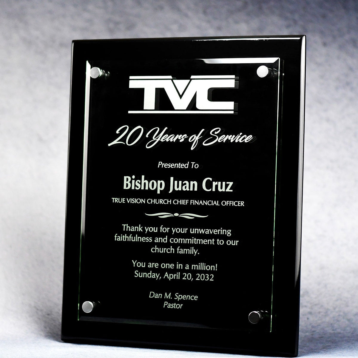 Canterbury Plaque With Stand-Out Ebony, 9x12, left side view