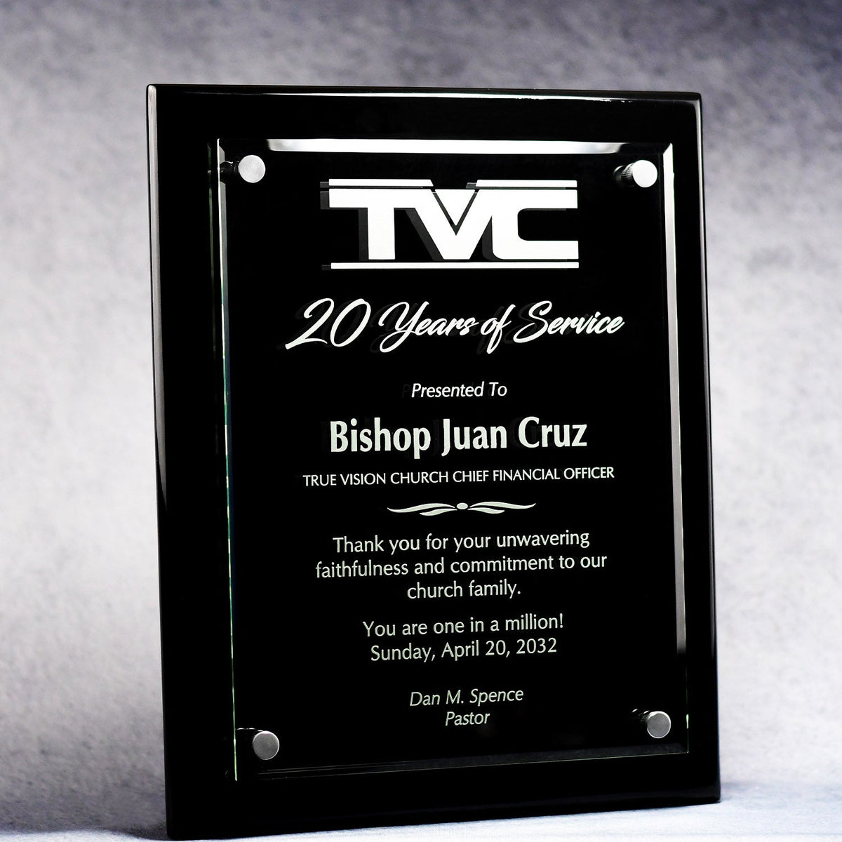 Canterbury Plaque With Stand-Out Ebony, 10.5x13, right side view