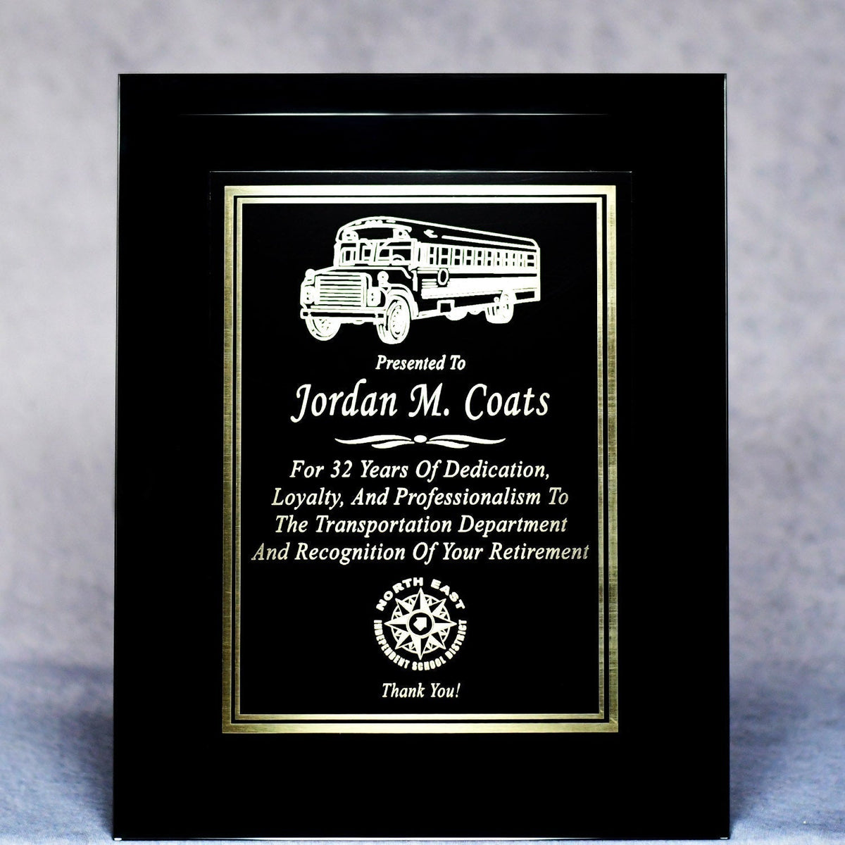 Black Mirrored Glass Plaque With Plate
