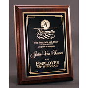 Cherry-Finish Plaque With Plate, left side view