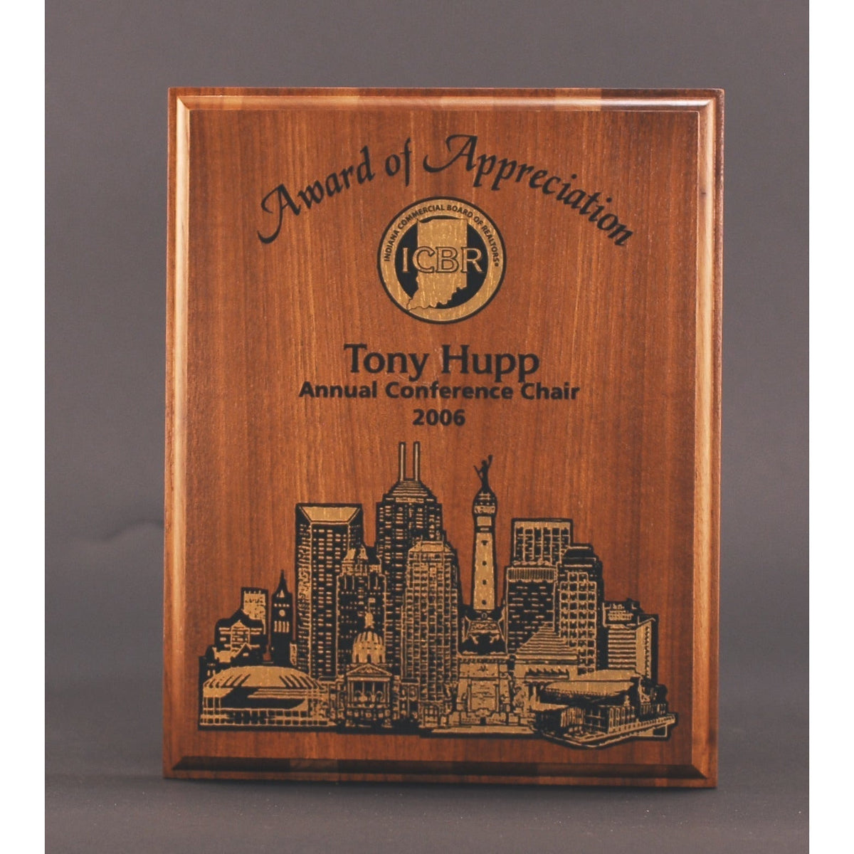 Executive walnut plaque