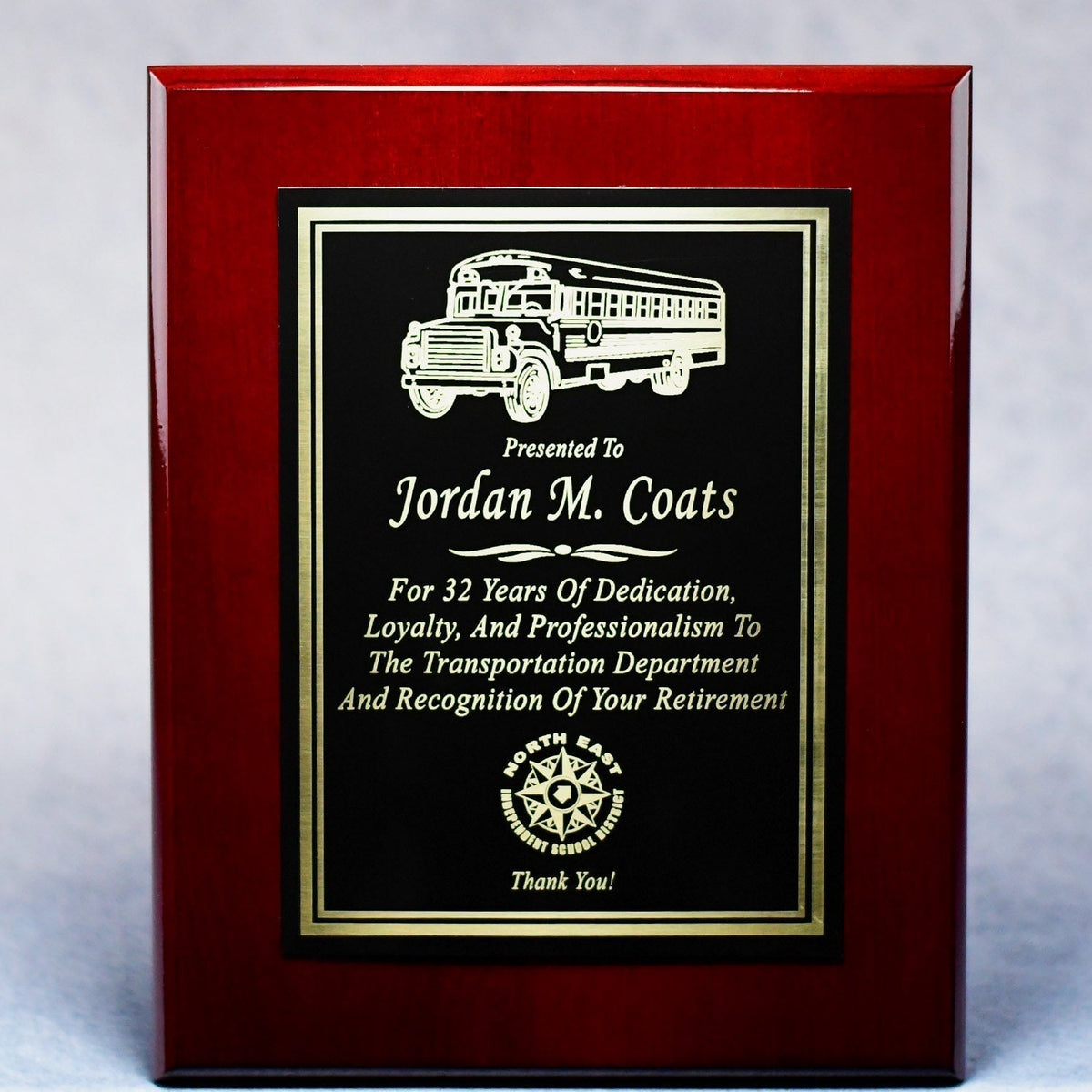 Rosewood Piano Finish Plaque With Plate | Global Recognition Inc