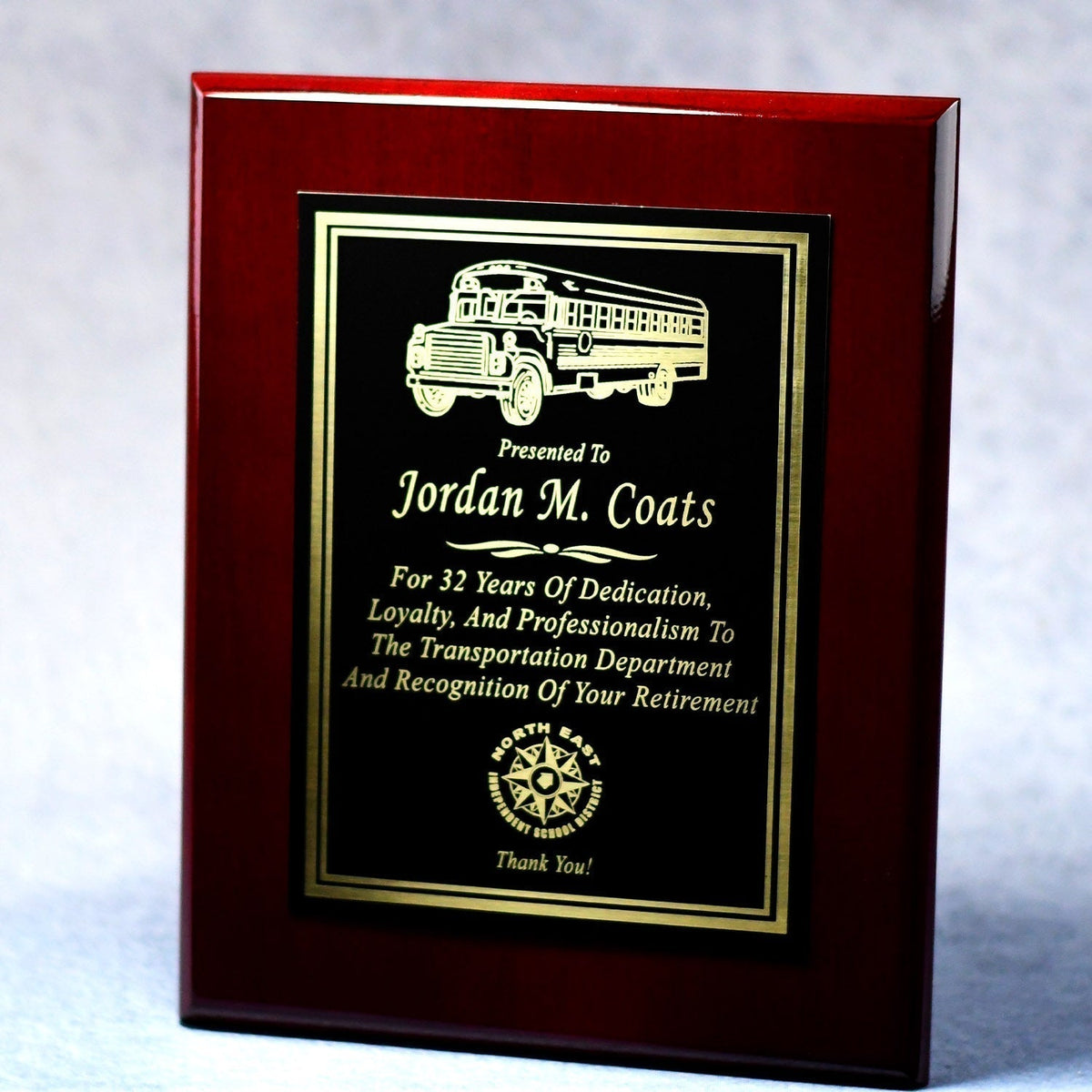 Rosewood Piano Finish Plaque With Plate | Global Recognition Inc