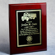 Rosewood Piano Finish Plaque With Plate | Global Recognition Inc