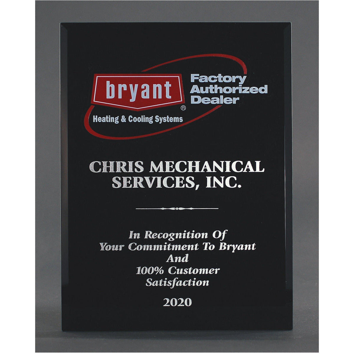 Ebony Plaque with Full Color Digital Imprint, front view