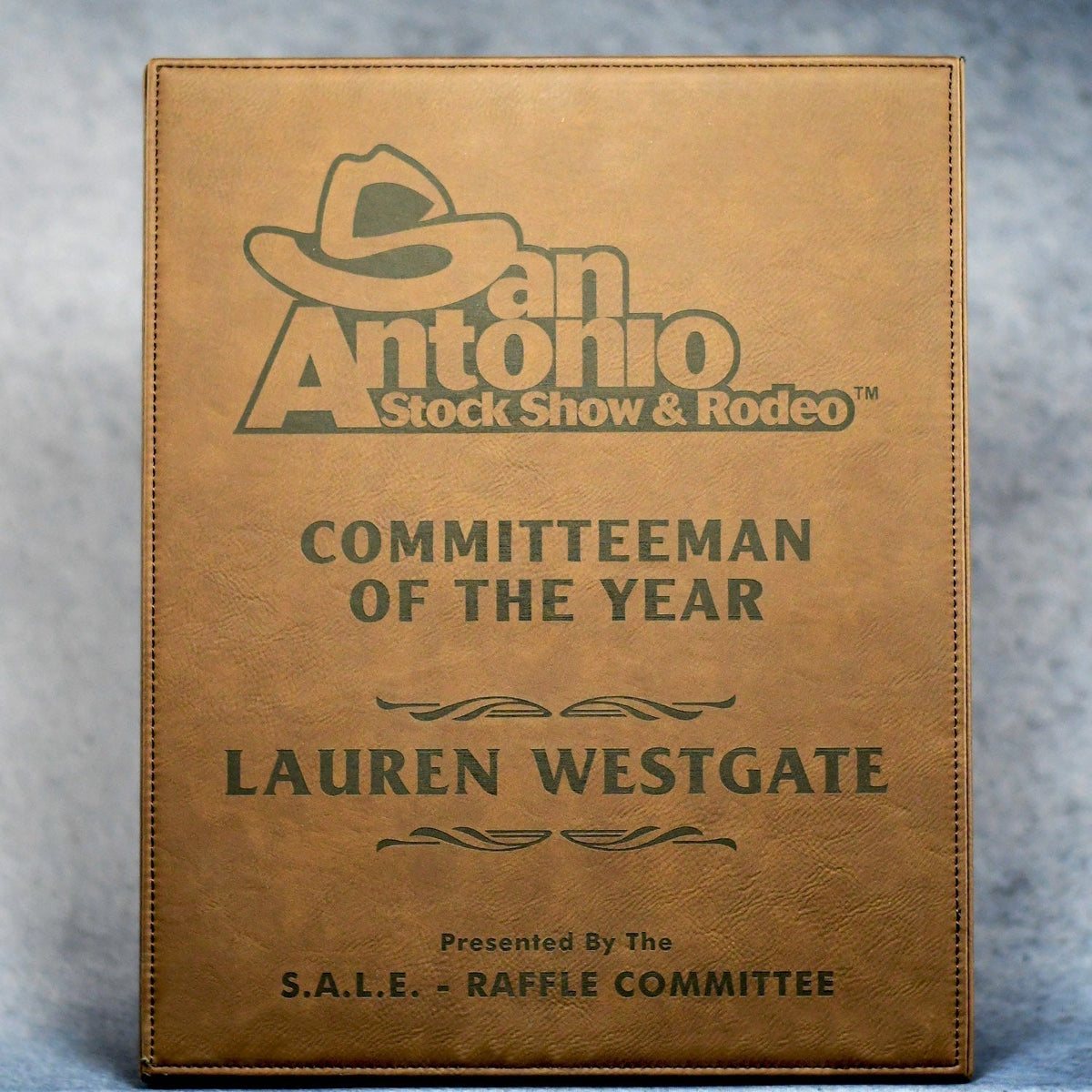 Leatherette Plaque - Rawhide | Global Recognition Inc