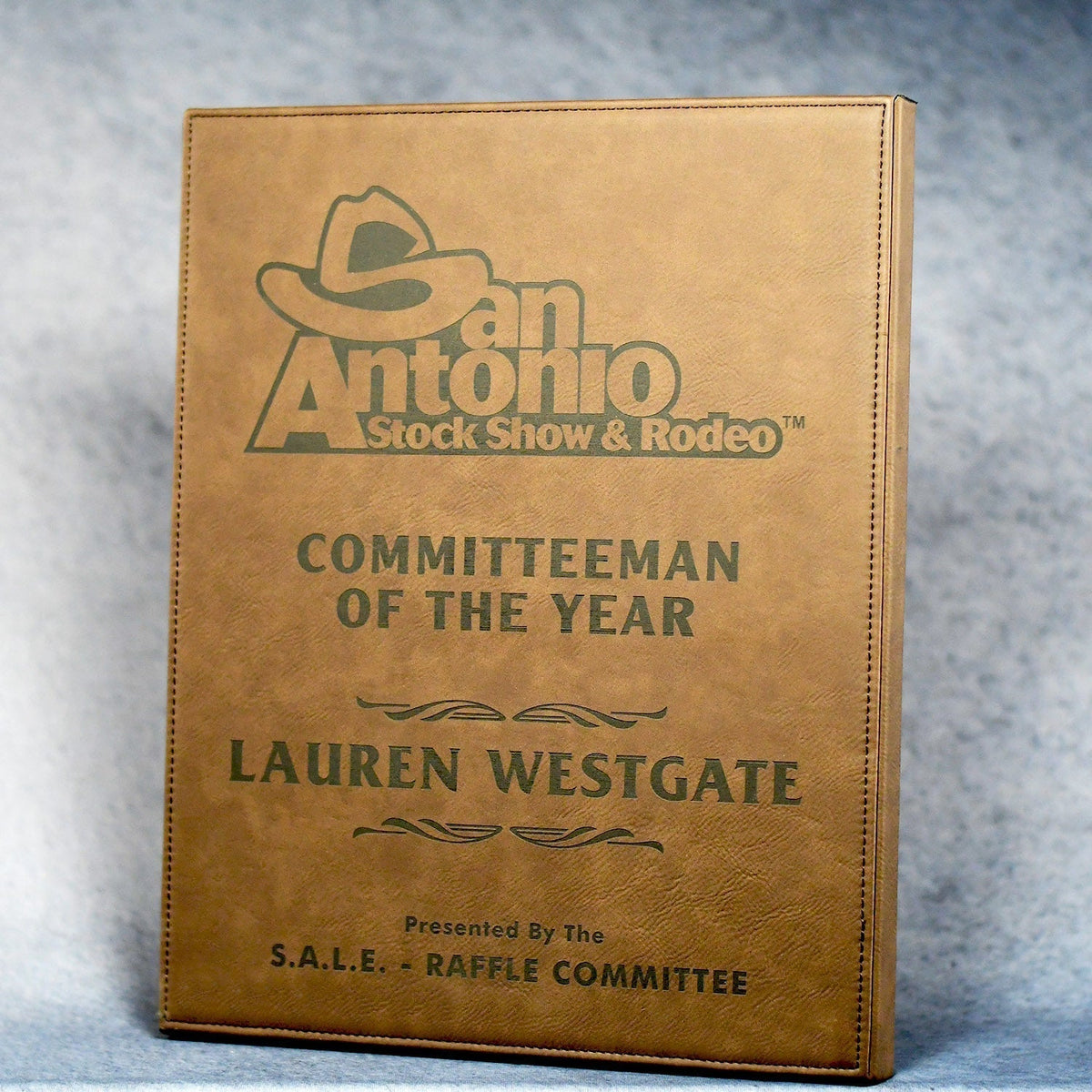 Leatherette Plaque - Rawhide | Global Recognition Inc