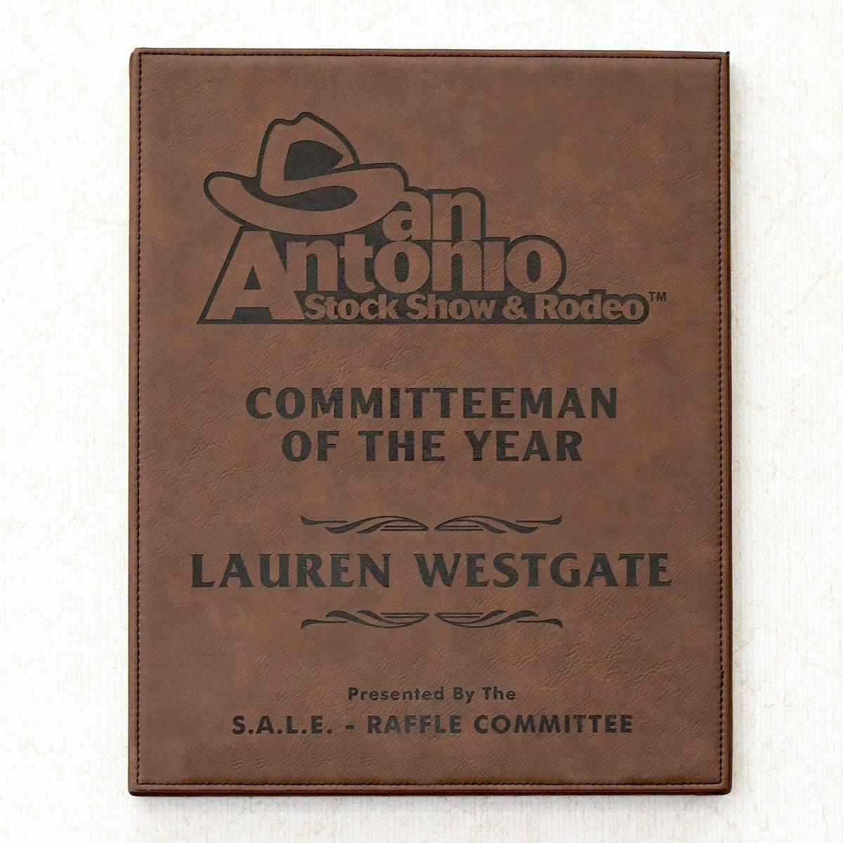 Leatherette Plaque - Rawhide | Global Recognition Inc