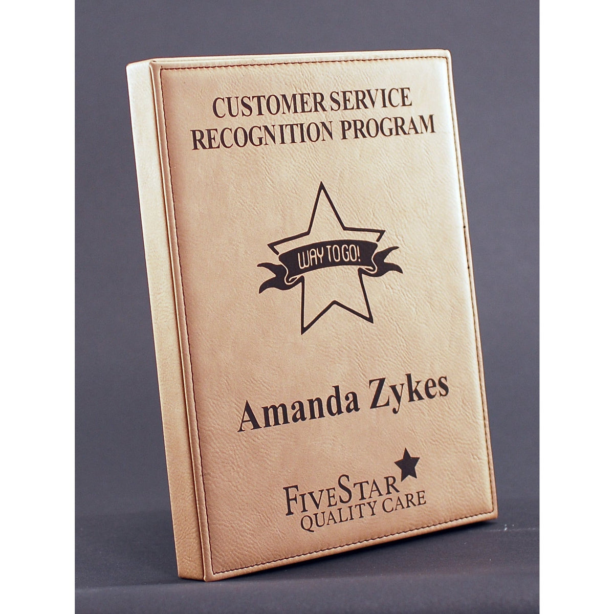 Leatherette Plaque - Light Brown | Global Recognition Inc