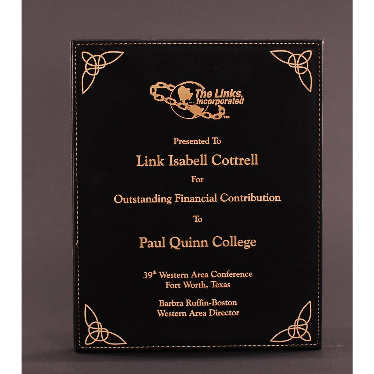 Leatherette Plaque - Black | Global Recognition Inc