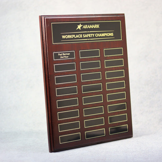 Perpetual Walnut Plaque With  Magnetic Plates | Global Recognition Inc