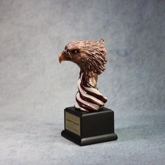 Eagle Head With The American Flag, left side view