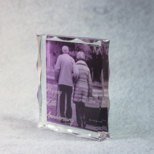 Acrylic Block With Scallop Edge | Global Recognition Inc