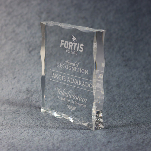 Acrylic Block With Scallop Edge | Global Recognition Inc