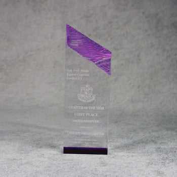 Acrylic Carved Tower, Purple, front view