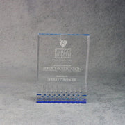 Acrylic Rectangle with Diamond Cut Accents, 3.5x5 / Blue