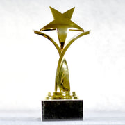 Twisting Star On Black Marble Base