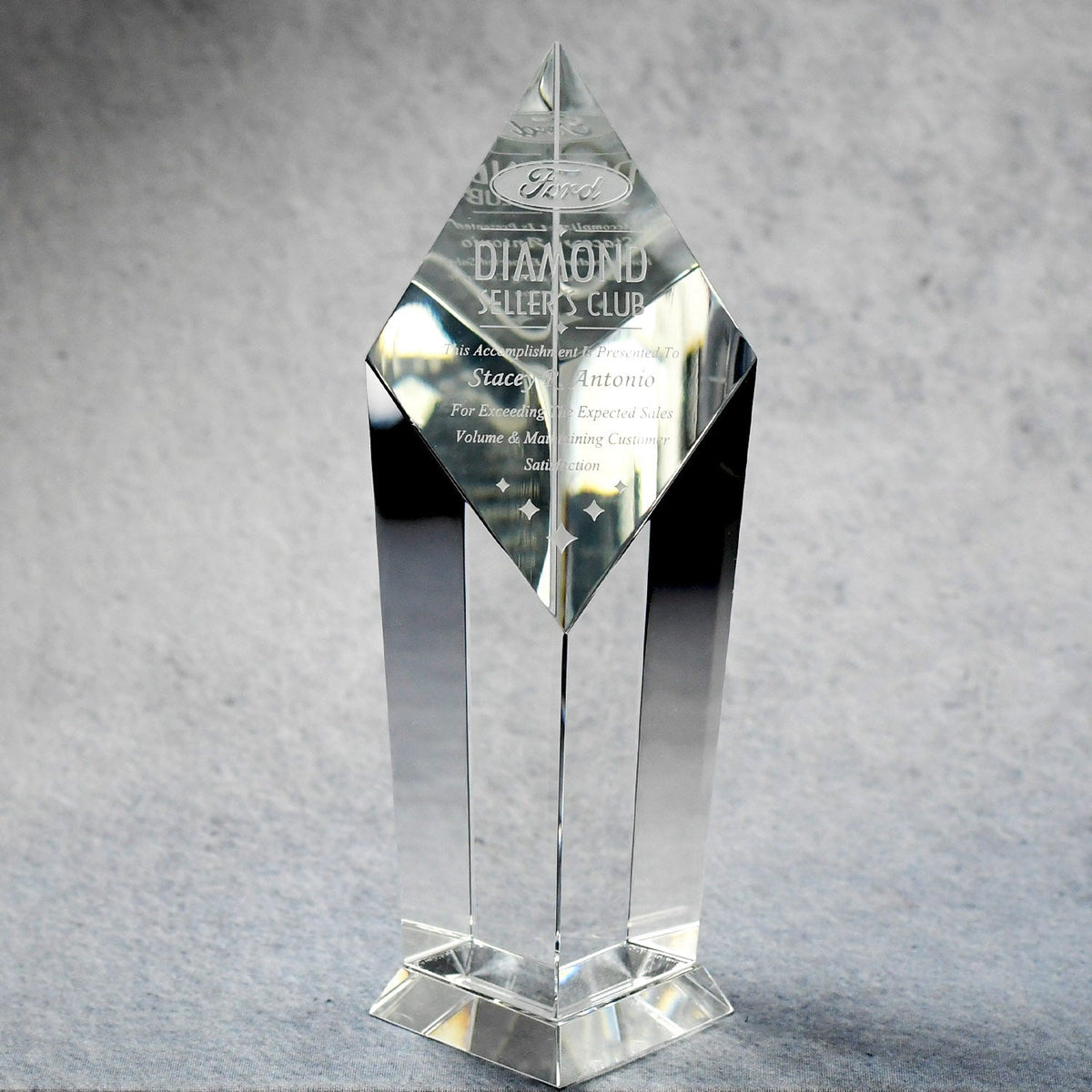 Diamond Crystal Tower, 7.5 in, front view