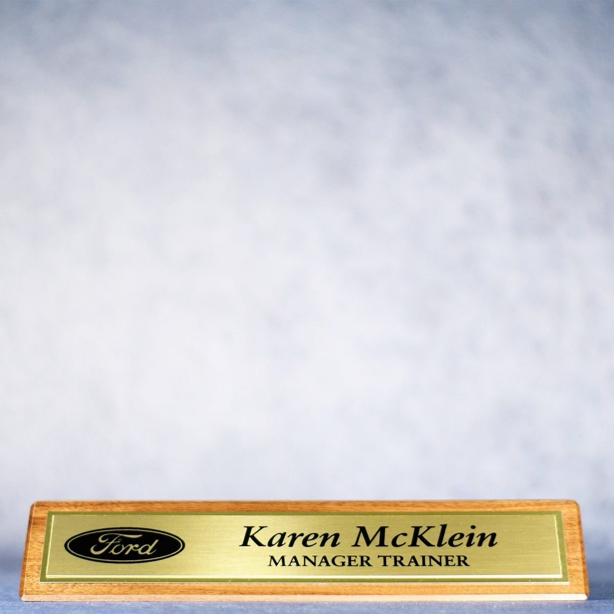 Walnut Desk Name Wedge | Global Recognition Inc