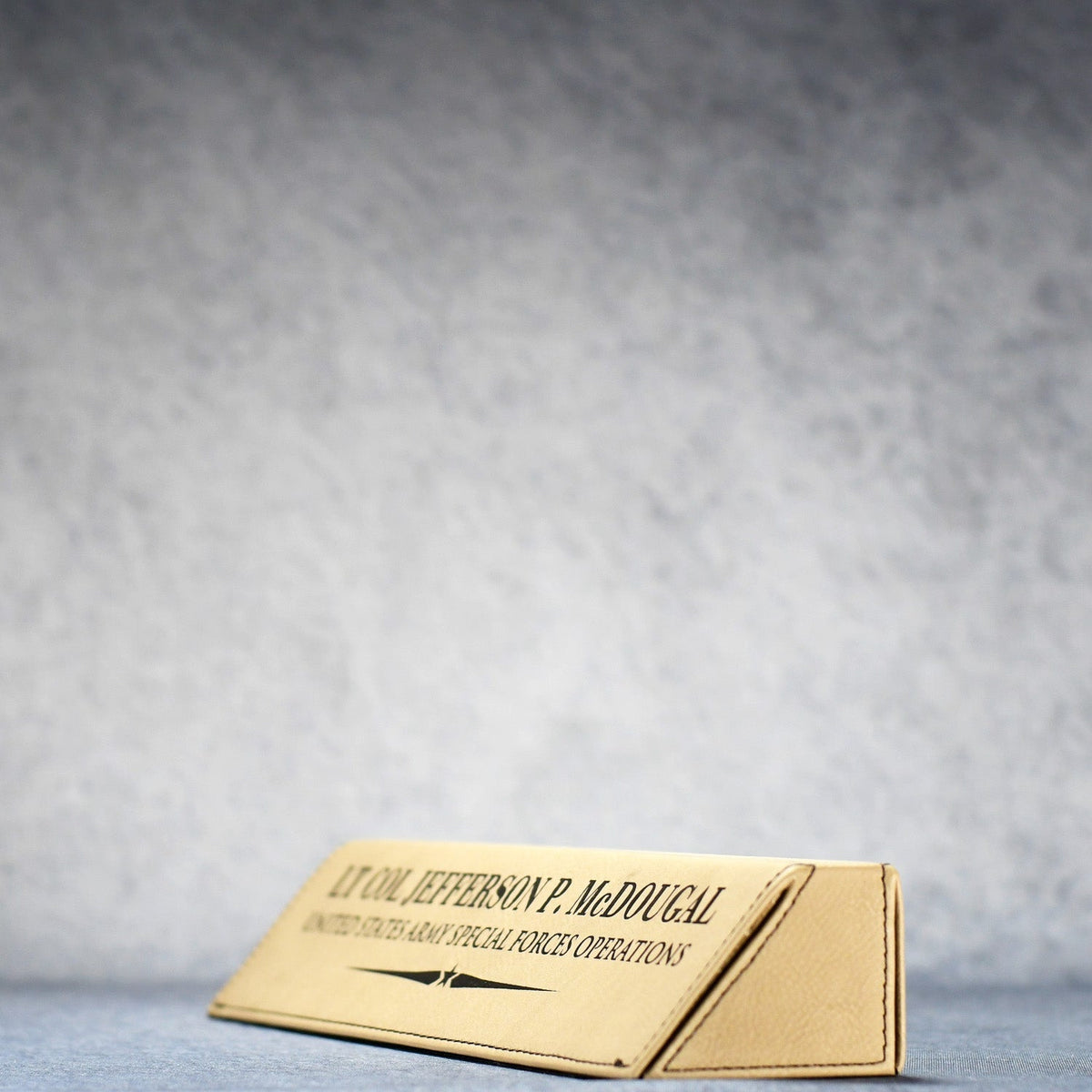 Leatherette Light Brown Desk Wedge | Global Recognition Inc