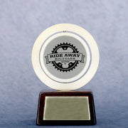 Gold Spinning Medal On Rosewood Base | Global Recognition Inc