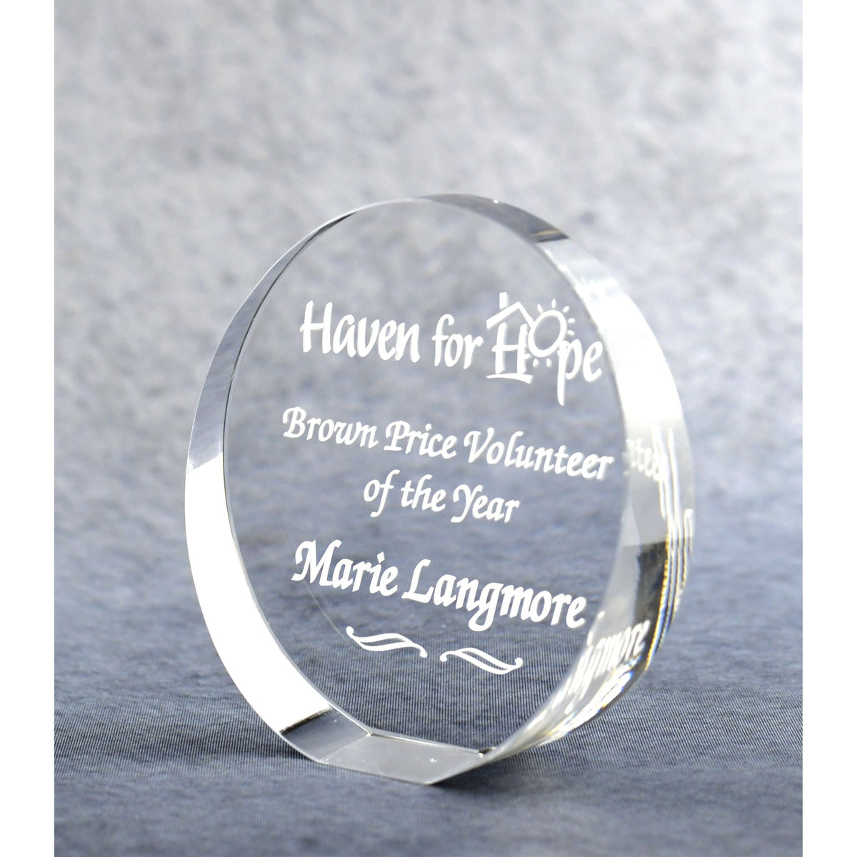 Circular Optic Crystal Paperweight | Global Recognition Inc