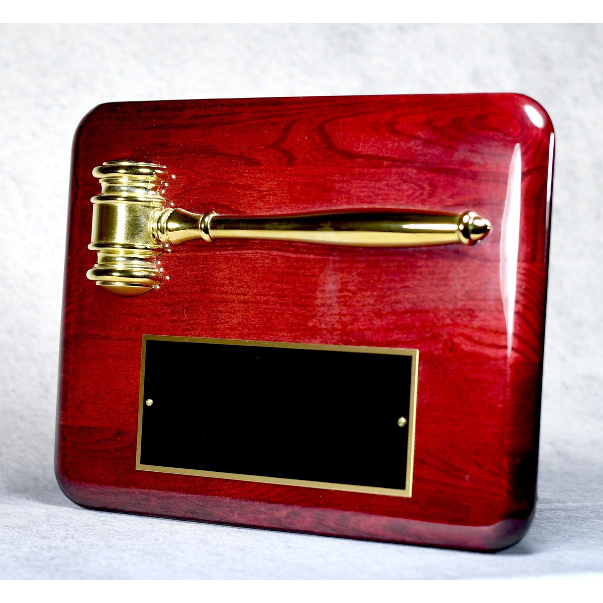 Gavel With Piano Finish Plaque | Global Recognition Inc