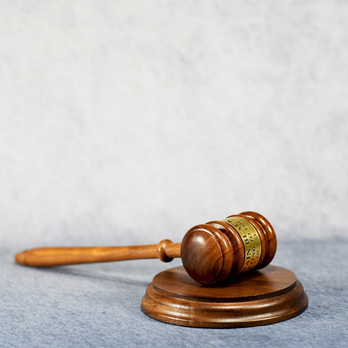Walnut Gavel With Sounding Block, left side view