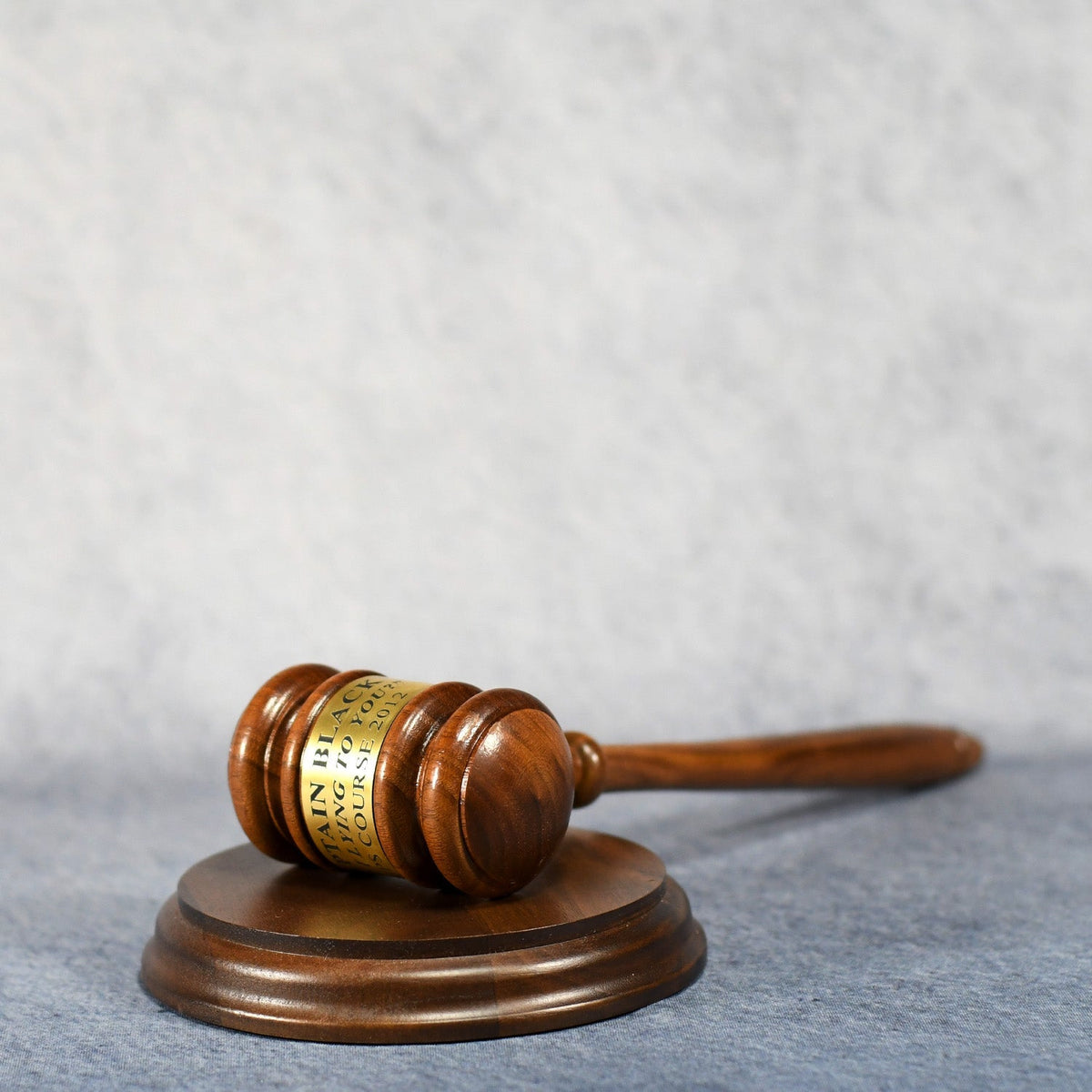 Walnut Gavel With Sounding Block, right side view
