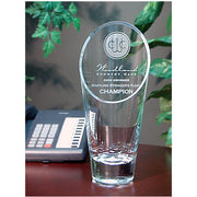 Slant Top Glass Vase, 8 in, shown in use