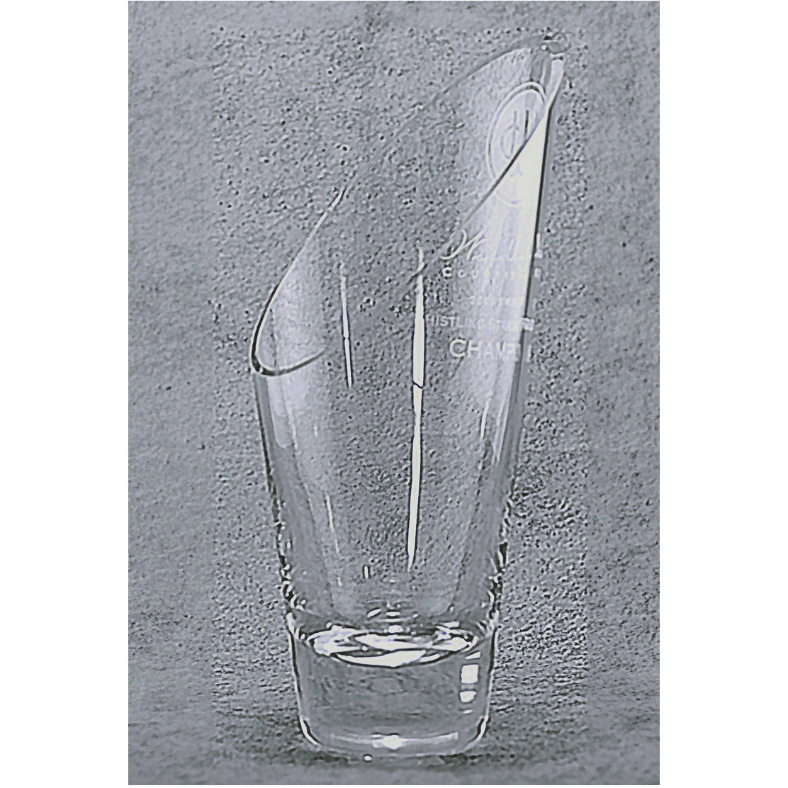 Slant Top Glass Vase, 10 in, right side view