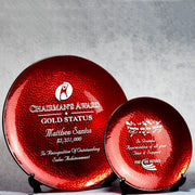 Red Art Glass Plate | Global Recognition Inc