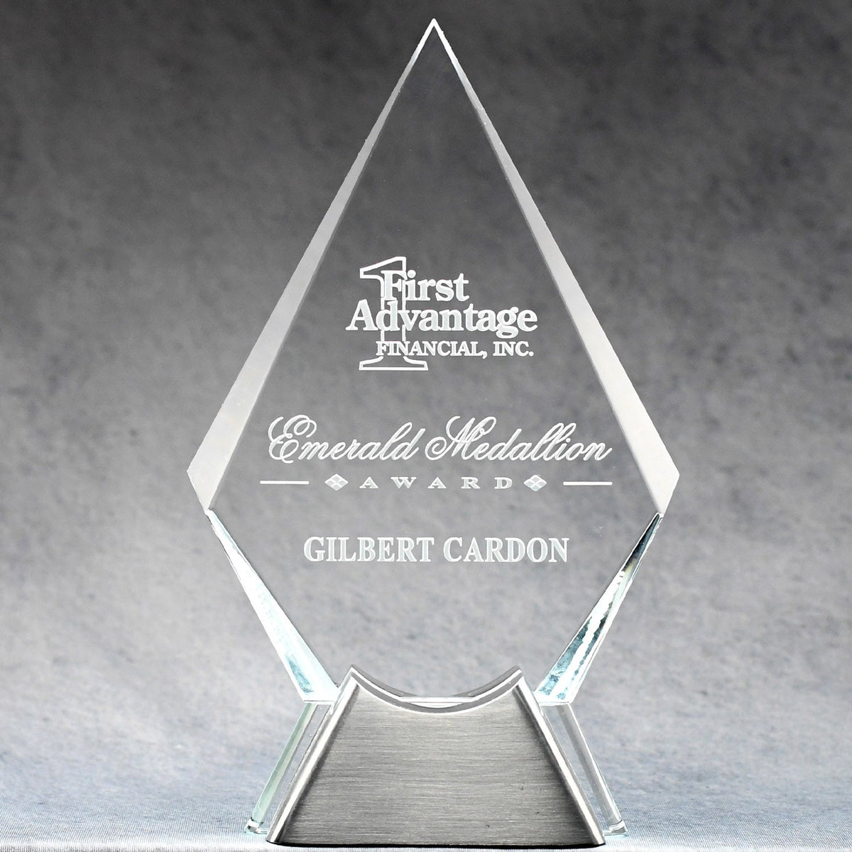 Crystal Diamond On Chrome Stand | Global Recognition Inc