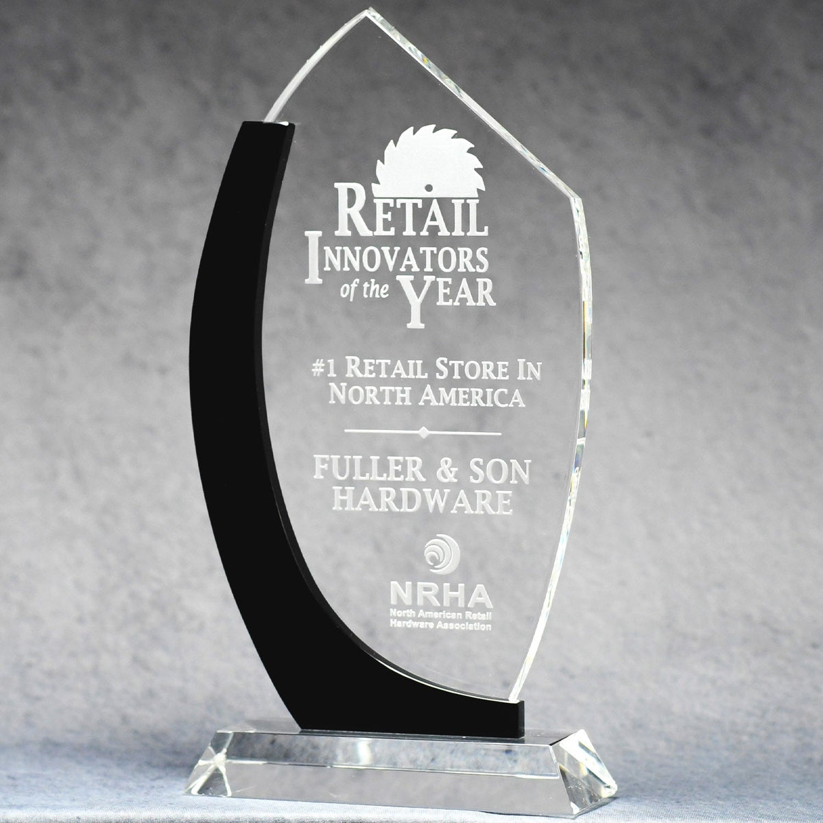 Black Curve Clear Crystal | Global Recognition Inc