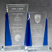 Crystal With Blue Side Panels | Global Recognition Inc