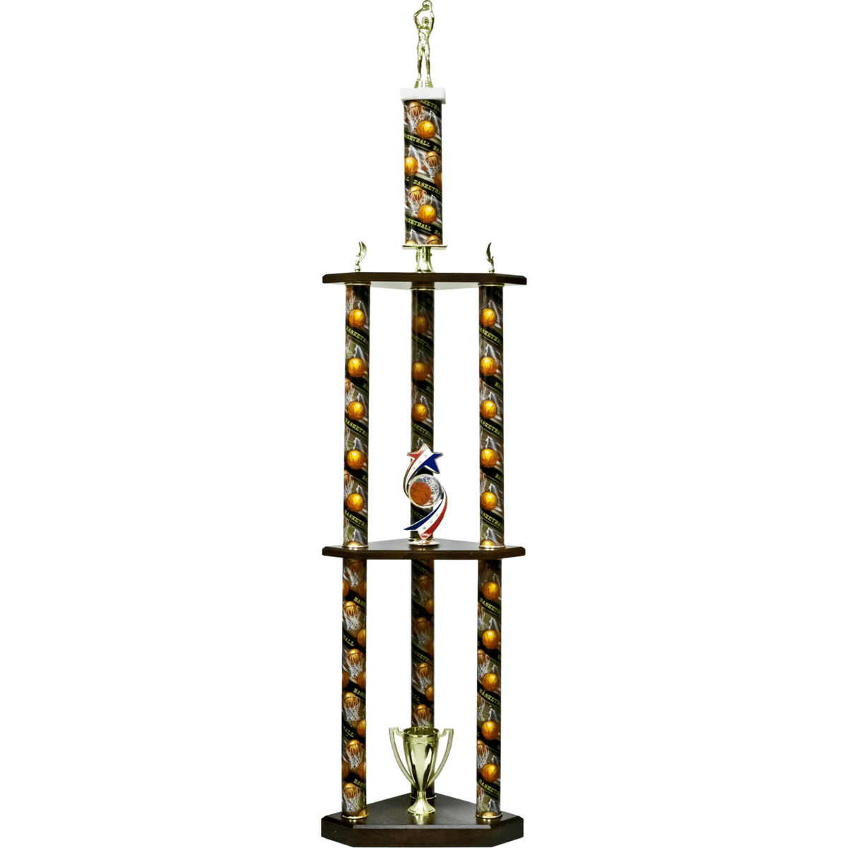 Three-Tier Three Pillar Trophy | Global Recognition Inc