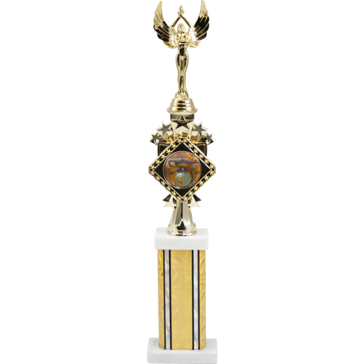 Diamond Series column trophy on a marble base