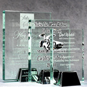 Jade Glass Plaque With Chrome Stand