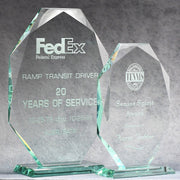 Jade Glass Multi-Faceted Elongated Octagon | Global Recognition Inc